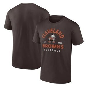 Fanatics Cleveland Browns Brown Short Sleeve Tee with Orange and White Graphics